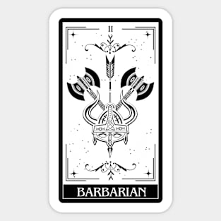 Barbarian Tarot Card D&D Nat 20 Dungeons & Dragons T-Shirt Black Sticker